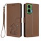thumbnail image 1 of Motorola MOTO G35 5G Funda Billetera con Estampado de Gato, Marrón, 1 of 6