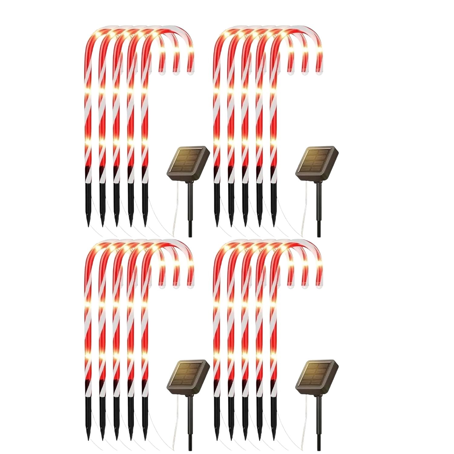 Disparo - Set 20 Luces Navidad Bastones Led Estaca Solar Decorativas