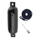 thumbnail image 1 of Guardabarros Redondo Con Pasador Inflable, Boya De Natación Para Bote Peque?o, Yate De Pesca, Negro Con Cuerda Negra, 1 of 5
