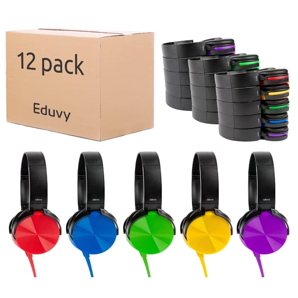 Auriculares Core Para El Aula Paquete De 12 Unidades Con Cable Para Estudiantes