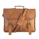 thumbnail image 1 of Maletín De Cuero Natural. Vintage. Laptop Notebook grande. Franz Mossi, 1 of 3