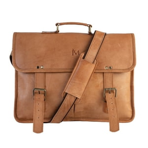 Maletín De Cuero Natural. Vintage. Laptop Notebook Grande. Franz Mossi