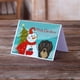 thumbnail image 2 of Tarjetas de felicitación Caroline's Treasures BB1833GCA7P Snowman con dachshund de pelo largo negro, 2 of 3