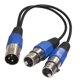 thumbnail image 3 of Conector Macho XLR De 3 Pines A Adaptador De Cable Para DJ Con Micrófono Divisor En Y Y Doble Conector Hembra 2, 3 of 5