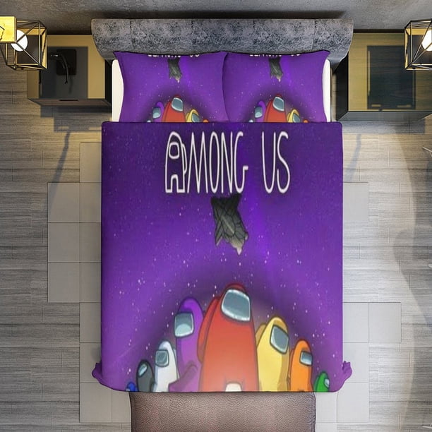 3 Piece Bedding SetAmong UsComforter Set for Kids Boys Teen Tween 3D Lightweight Microfiber Bedding Sets