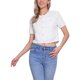thumbnail image 4 of INSPIRE CHIC Chaqueta de punto de tweed para mujer de regreso a clases, manga corta, cuello redondo, cárdigan corto, blanco, talla S, 4 of 6