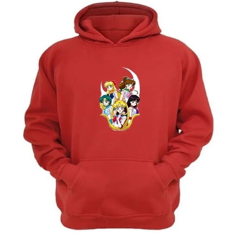 Genérico - Polerón Canguro Sailor Moon Rojo Talla L Unisex