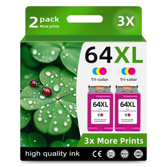 Cartuchos de tinta Skyink 64XL, paquete de 2, combo tricolor