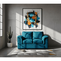 Latam Home - Sofa Ancona 2 C Tela Velvet Azul Petroleo