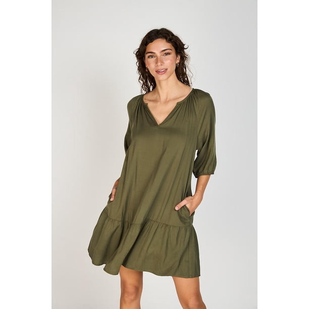 Vestido Mara Manga Globo Eclipse verde M
