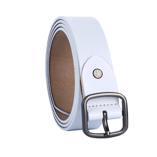Cinturón Retro Estiloso de Cuero Casual para Mujer INSPIRE CHIC Blanco Ajuste Cintura: 31-37"