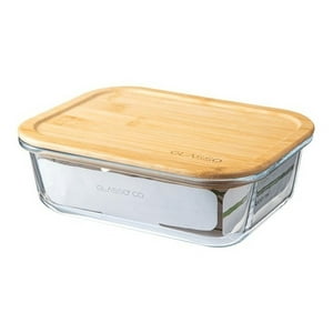Genérico - Envase Hermetico Vidrio Tapa Eco Bamboo Glasso 400Ml