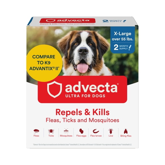 Advecta Pulgas y Garrapatas para Perros de más de 55 lb (25 kg) – Suministro de 2 meses