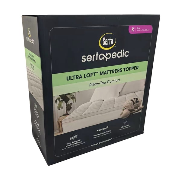 Topper Serta UltraLoft King de Media Pulgada Antimicrobiano