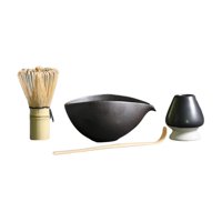 Magideal - Juego De 4 Batidores Japoneses Para Matcha, Hechos A Mano Con Accesorios Para Cucharaditas, Multifunción, Con Cuenco De Cerámica Y Soporte Para Ceremonias De Principiantes. A