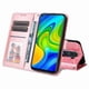 thumbnail image 3 of Funda tipo cartera FOXDOCK para Xiaomi Redmi Note 9 4G , diseño girasol en relieve, cuero PU, cierre magnético, soporte y tarjetero, 3 of 5