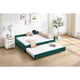 thumbnail image 3 of Upholstered Daybed with Trundle,sturdy wooden bed frame, modern diamond grid design,for Bedroom, Guest Room (Emerald), 3 of 3