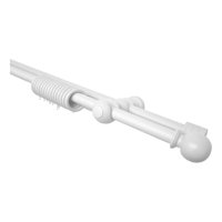 Metalhsa - Set Barras Para Cortina Doble 25/25 Mm De Madera 1,50 Mt Color Blanco Terminal Bola
