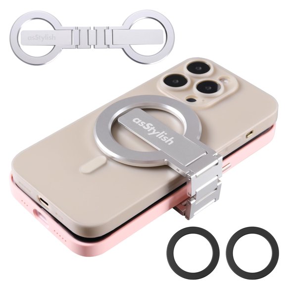 Soporte para teléfono asStylish magnético dual de 59 g color plata