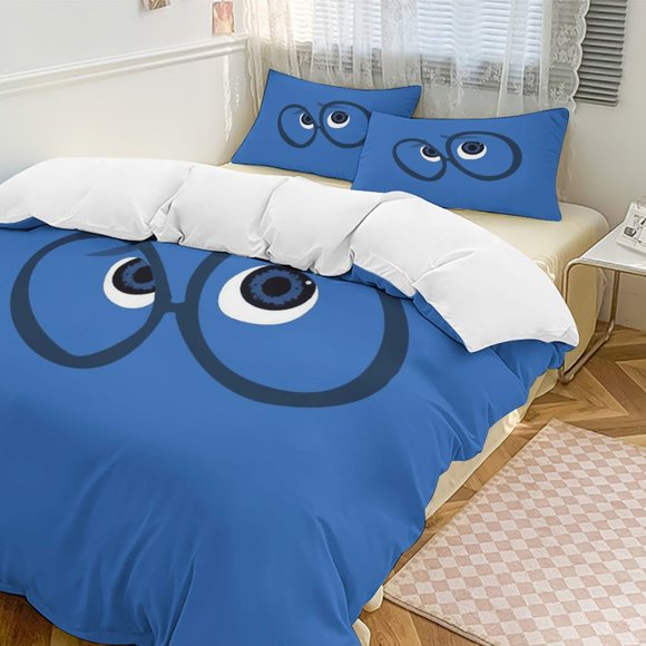 Blue Sadness Inside Out Comforter Set Soft 3 Pcs Twin Bedding Sets Thicken for All Season