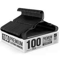 Our Modern Space - Paquete De 100 Perchas De Plástico Para Camisas, Pantalones, Abrigos, Vestidos Y Faldas