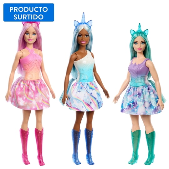 Barbie Fantasía Muñeca Unicornio Falda Ensueño Rosa 3+ Años