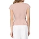 thumbnail image 3 of INSPIRE CHIC Blusa Vintage de Mujer con Botones, Manga Corta, Cuello Barco, Top Peplum de Oficina con Cinturón, L Rosa, 3 of 5