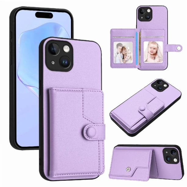 FOXDOCK Funda para iPhone 14 con Bloqueo RFID - Diseño Elegante con Cierre de Botón