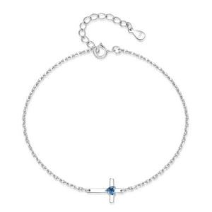 Pulsera Heshpaws S925 Sterling Silver Cross Ajustable Plata