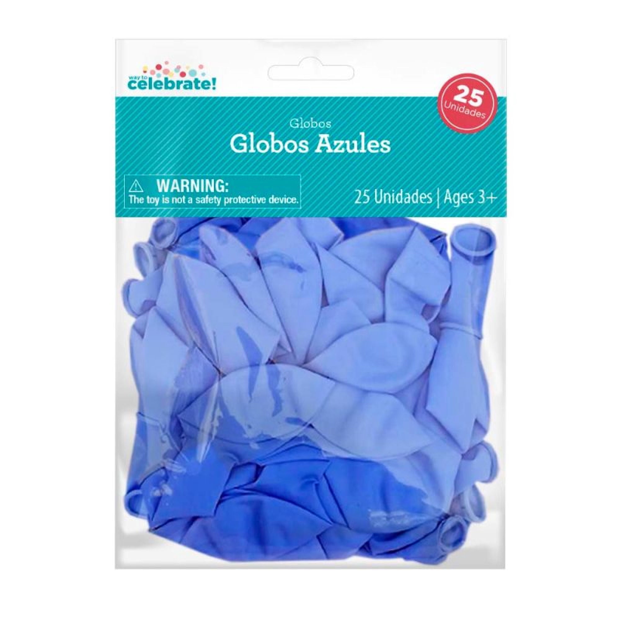 Set 25 Globos De Látex Color Azul Way To Celebrate