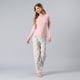 thumbnail image 3 of Pijama Polera Rib Con Pata Y Broche Flores Mujer 33780-237, 3 of 5