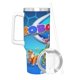 thumbnail image 3 of RoboGobo Vaso aislado de acero inoxidable con asa, diseño temático, regalo para familia, amigos y fans; incluye pajita y encaja en el portavasos estándar, 40 oz, 3 of 6