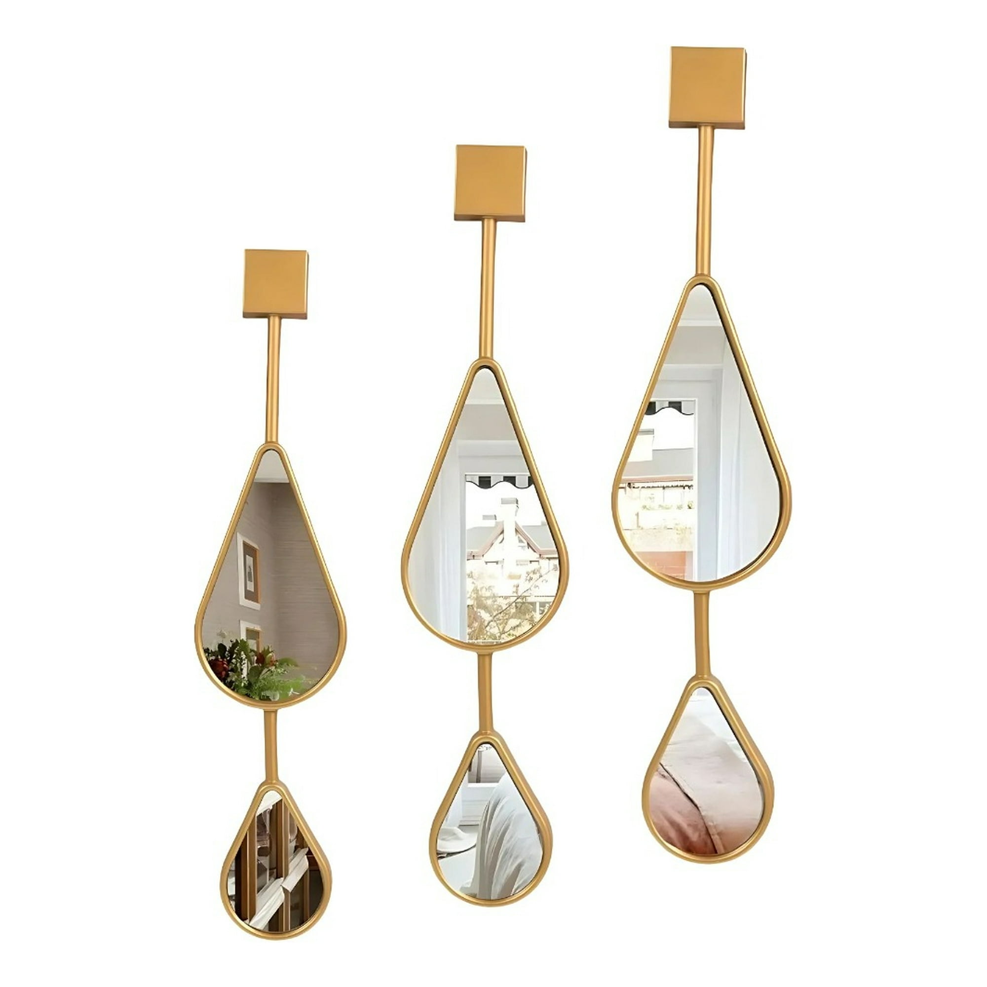 Genérico - Set 3 Espejo Decorativo Pared Lágrima Gota Hogar Jhn