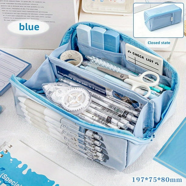 Stationery Bag, Pencil Case, Large Capacity Pencil Case, Handheld Pencil Case, Stationery Box, Cosmetics, Portable Gifts, Suitable For Office, School, Youth, Girls, Boys, Men, Women, Adults
