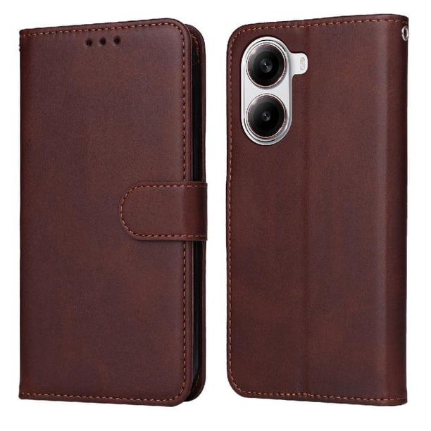 Funda Billetera para Xiaomi Poco X7 Pro con Porta Tarjetas y Soporte Ajustable Marrón