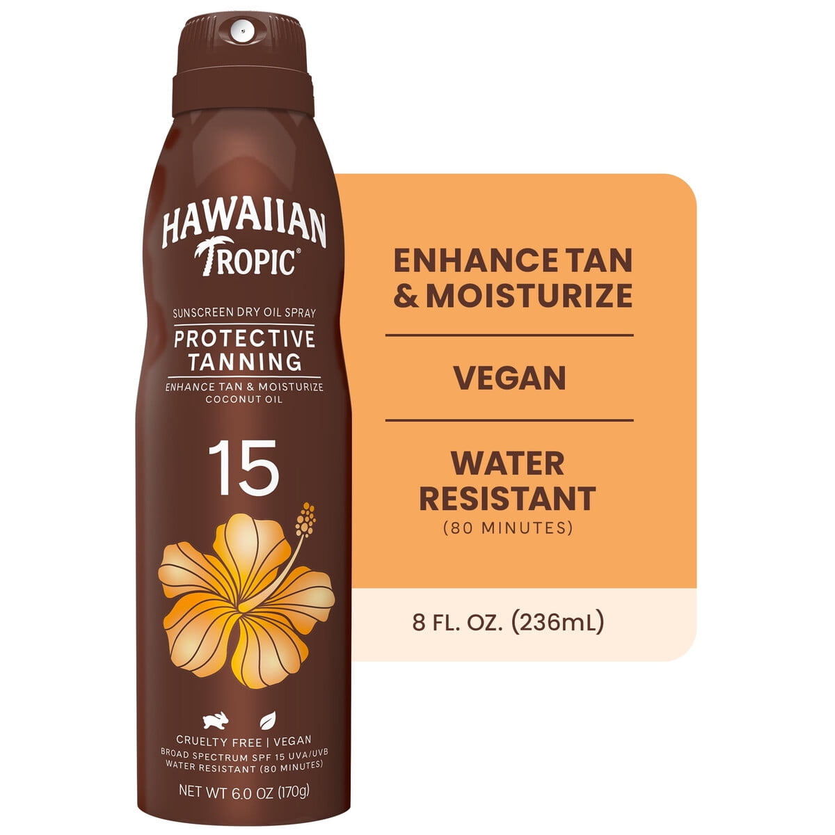 Bloqueador Solar Spray Hawaiian Tropic Spf 15 Aceite Seco 170g
