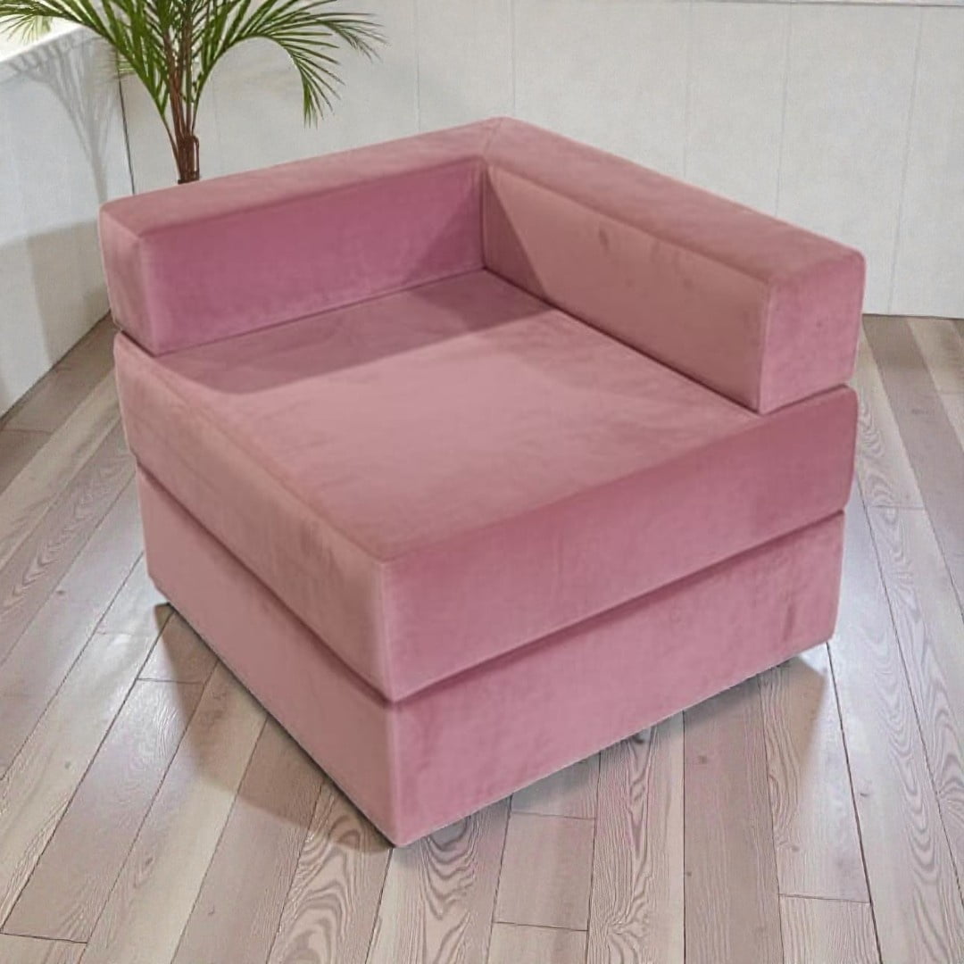 Diseños Valestrini - Sofa Cama Arkos En Felpa Palo Rosa