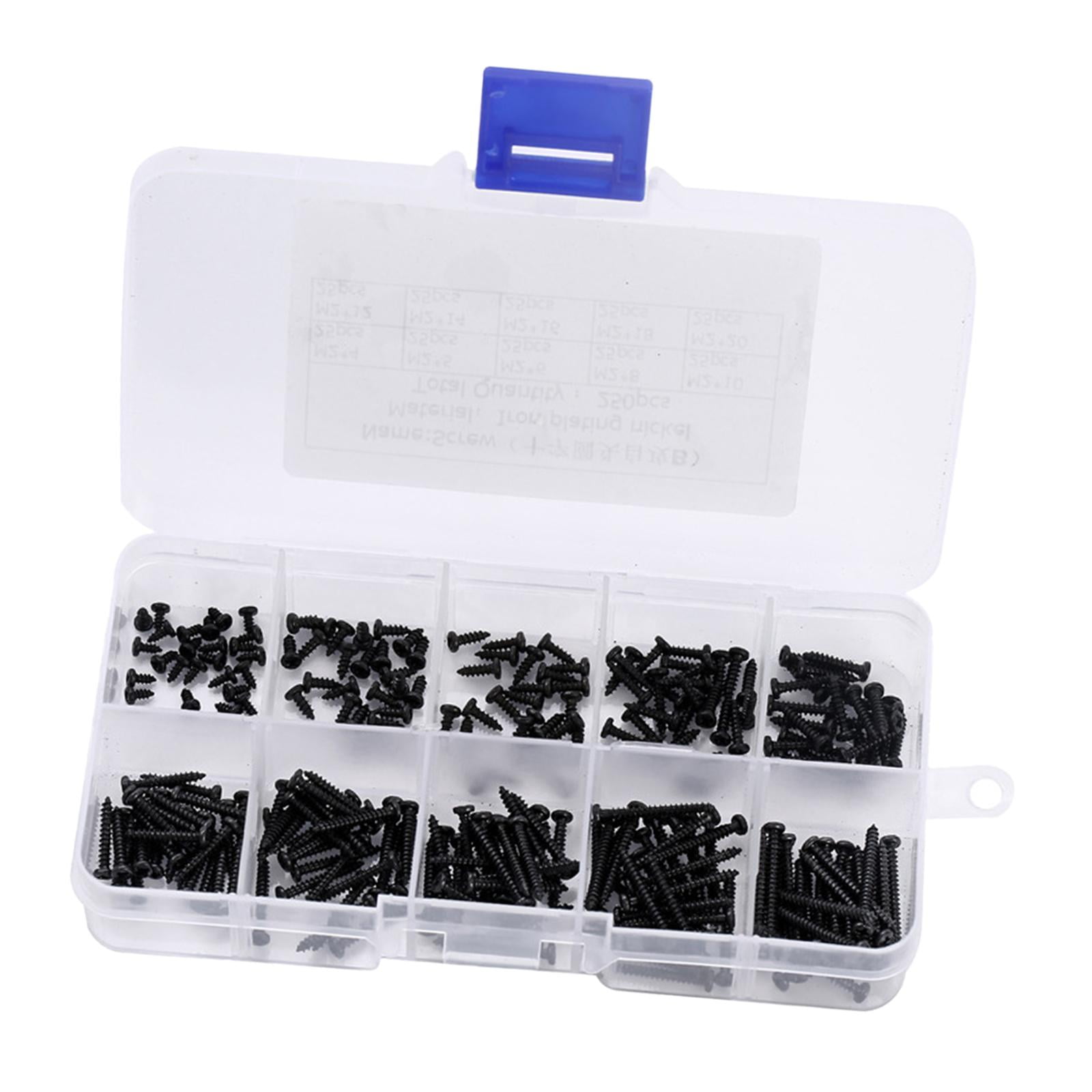 Bothyi - 250 Piezas M2 Tornillo Autorroscante Kit Surtido De Tornillos De Perforación Diy Negro
