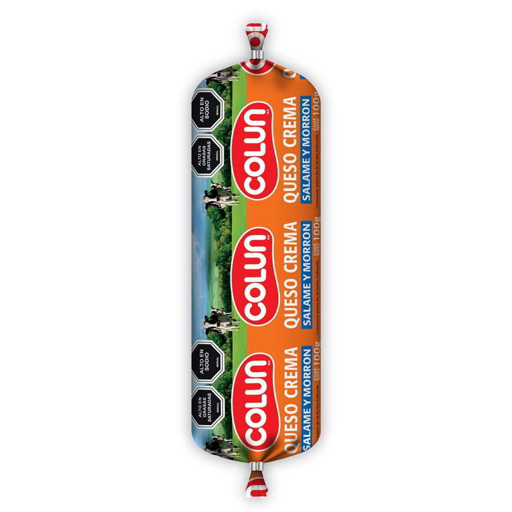 Queso Crema Salame Y Morrón Untable Tradicional 100 g Colun