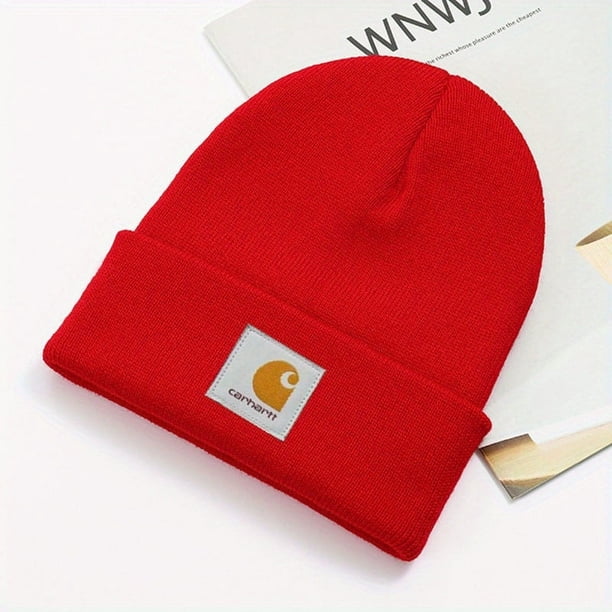 Warm and Cozy Unisex Knit Beanie with Solid Color and Skull Design - Perfect for Skiing, Autumn, and Winter