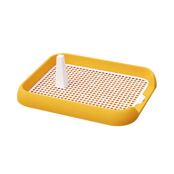 Inodoro Para Perros Con Columna Urinaria Rejillas De Malla Bandeja De Inodoro Para Entrenamiento De Mascotas En Interiores Amarillo