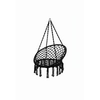 Genérico - Silla Colgante Muna Tejida Negra Tipo Columpio Decorativa