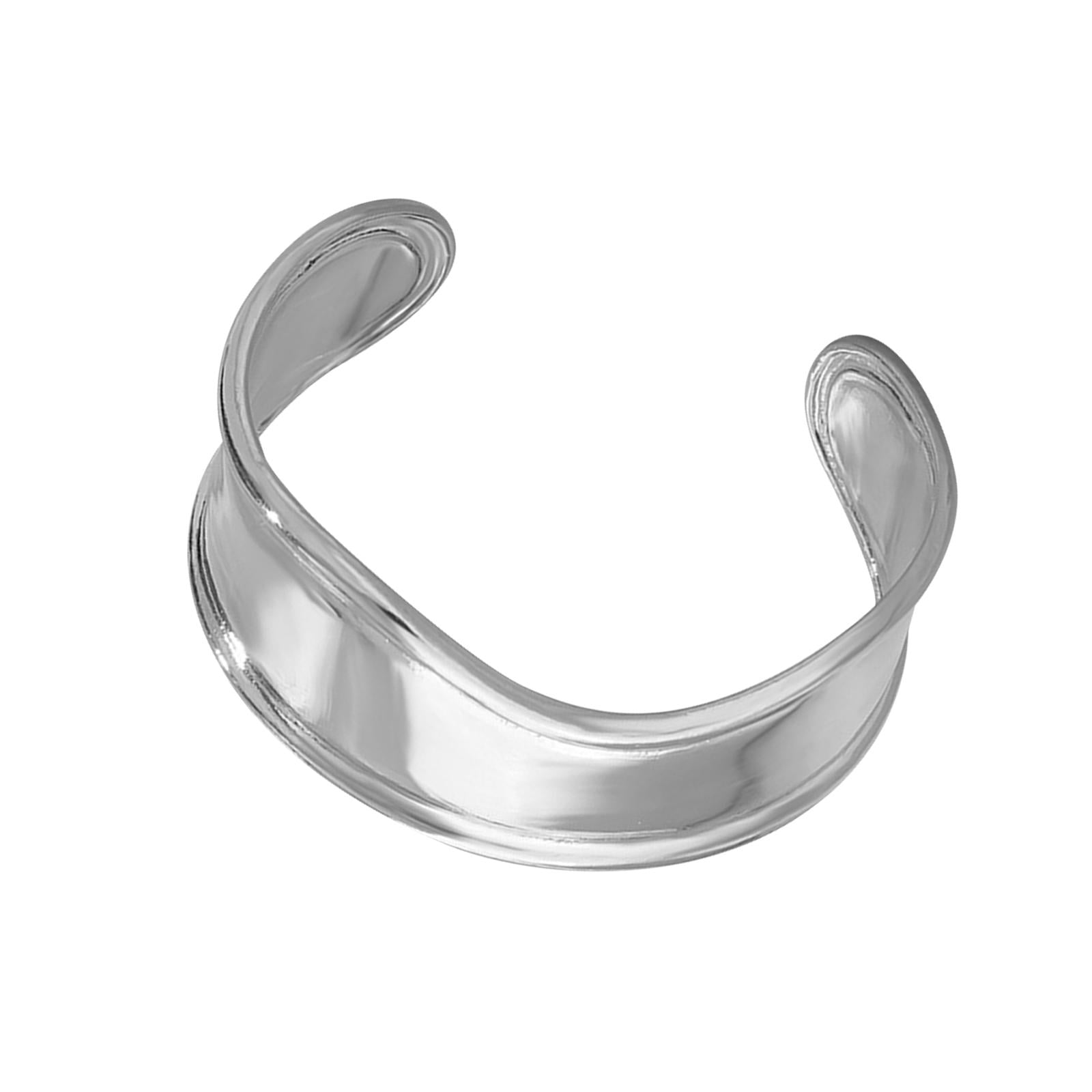 Ioensy - Brazalete Abierto, Pulsera Decorativa Ajustable, Brazalete De Moda, Color Plateado