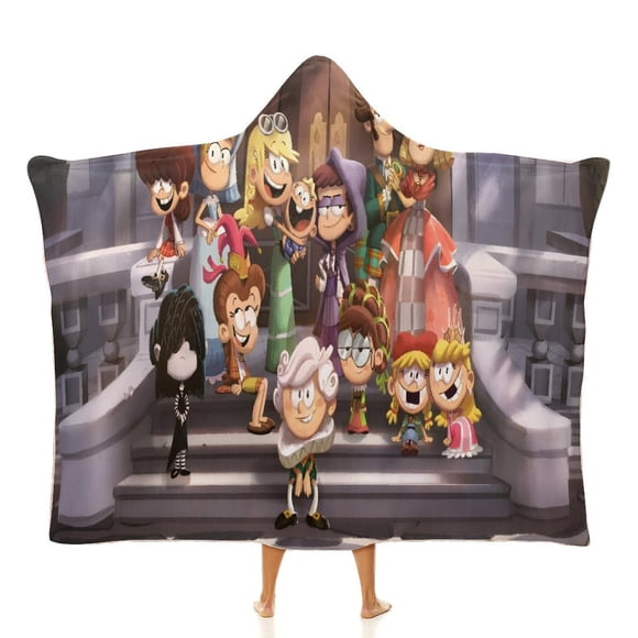 The Loud House Una Casa De Locos Manta Capa Con Capucha Anti bolitas Manta De Lana Ártica Suave Manta Portátil De Felpa Ligera Y Lujosa Poncho Para Siesta En Casa Y Oficina 100*130cm