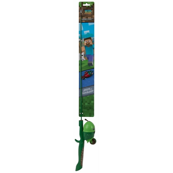 Combo Caña Spincast Kid Casters Minecraft 1000 UL Juvenil