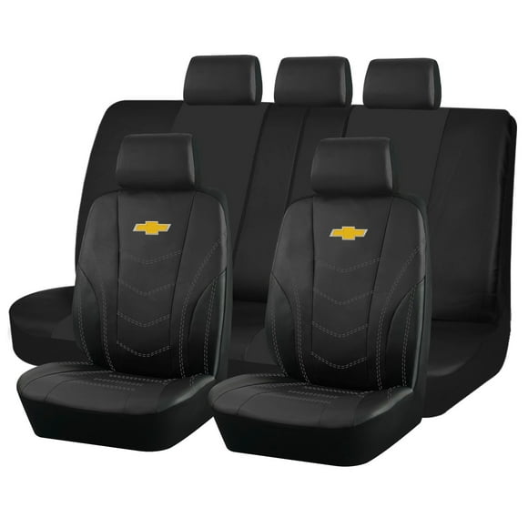 Fundas Asiento Chevrolet Eco Cuero Negro – 9 Piezas Bordadas