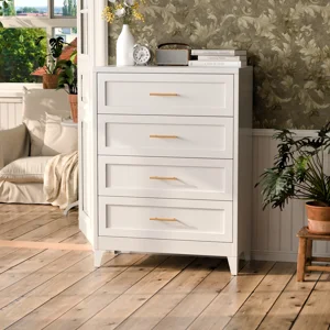 Recilock - Cómoda 4 Cajones Metálica Modelo 110X80X40 Cm - Linea White Yxg-06