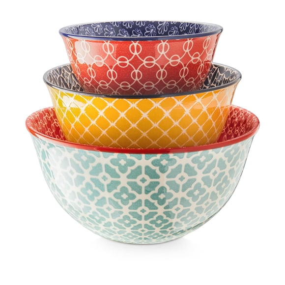 Cuencos para mezclar DOWAN Ceramic Colorful 3.5/2/1 L, juego de 3