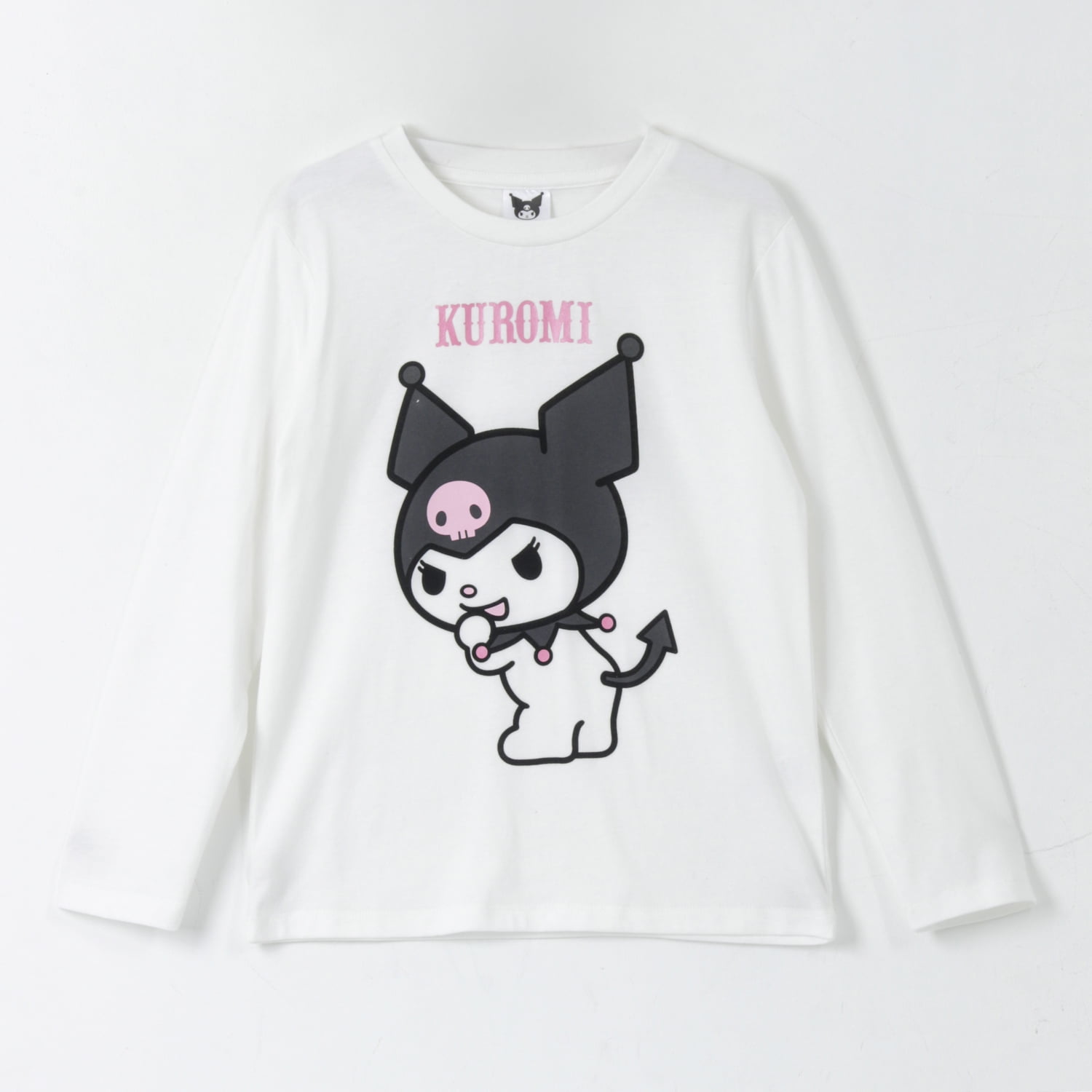 Polera Manga Larga Niña Kuromi Blanco Hello Kitty