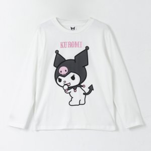 Polera Manga Larga Niña Kuromi Blanco Hello Kitty